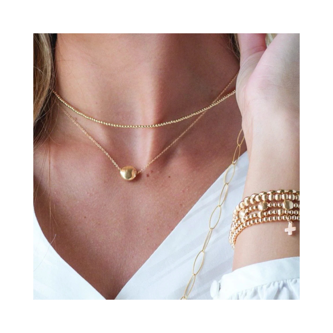 Gold Classic 2mm Bead Choker Chain 15"