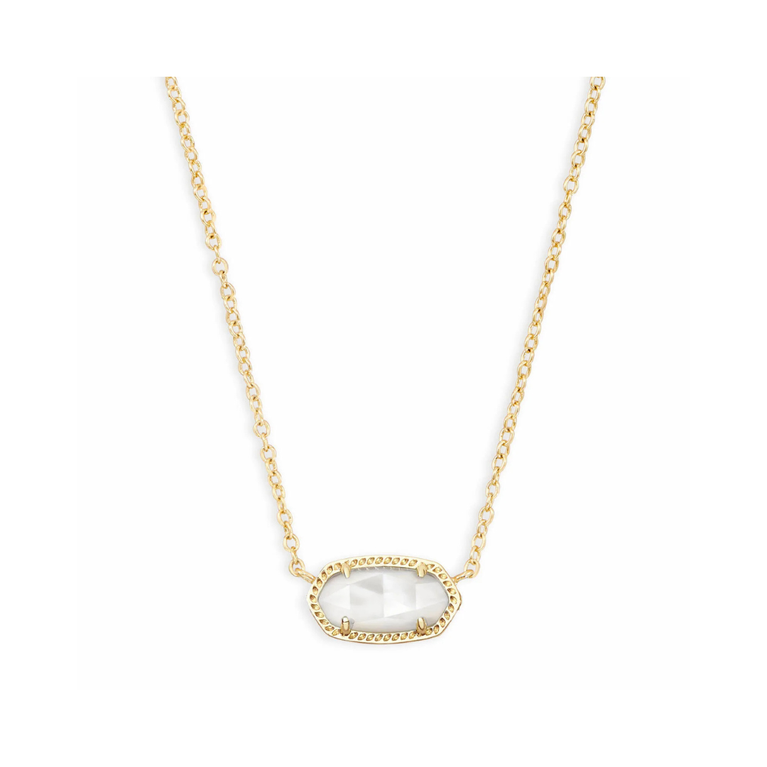 Gold Ivory Mother Of Pearl Elisa Pendant Necklace