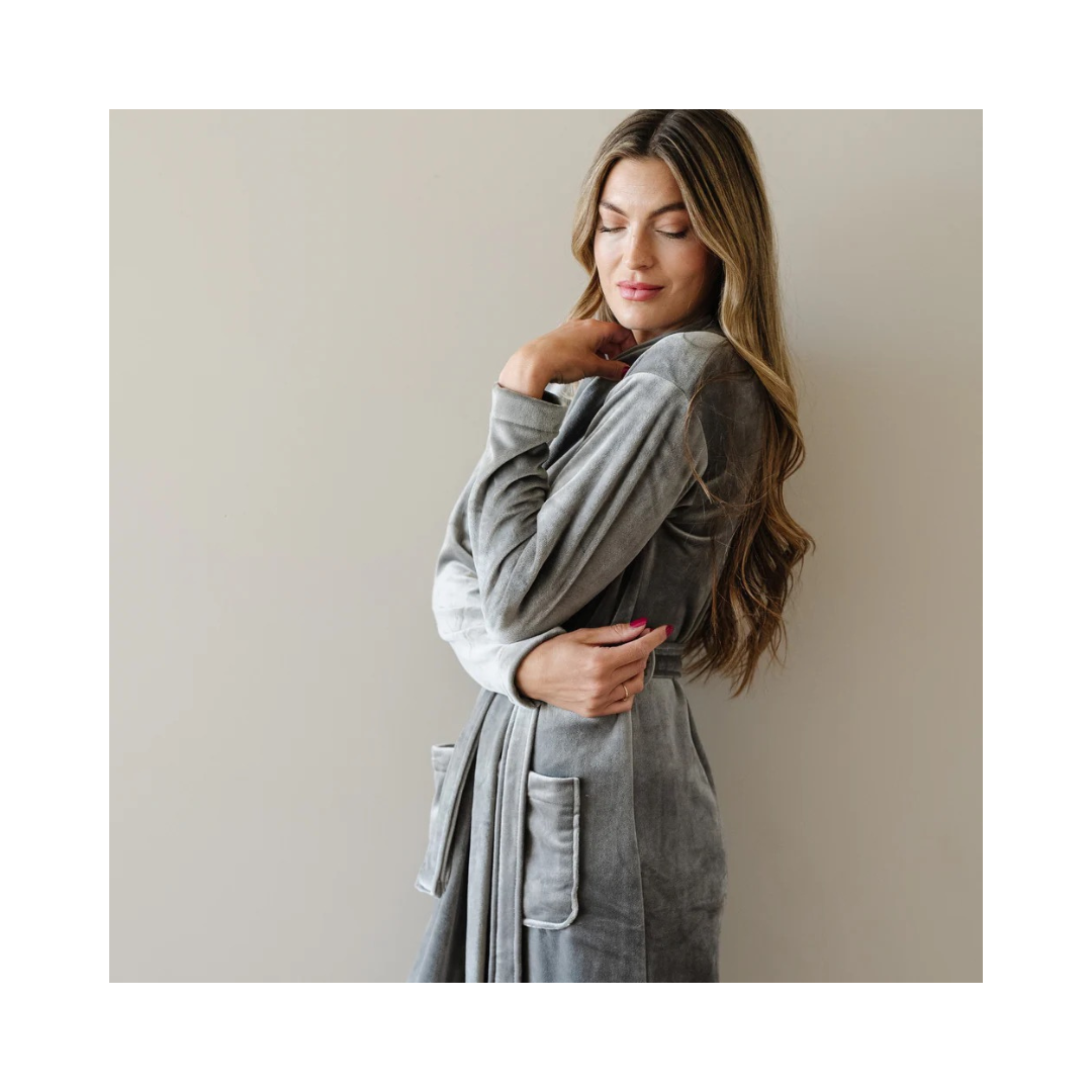 Charcoal Minky Stretch Robe