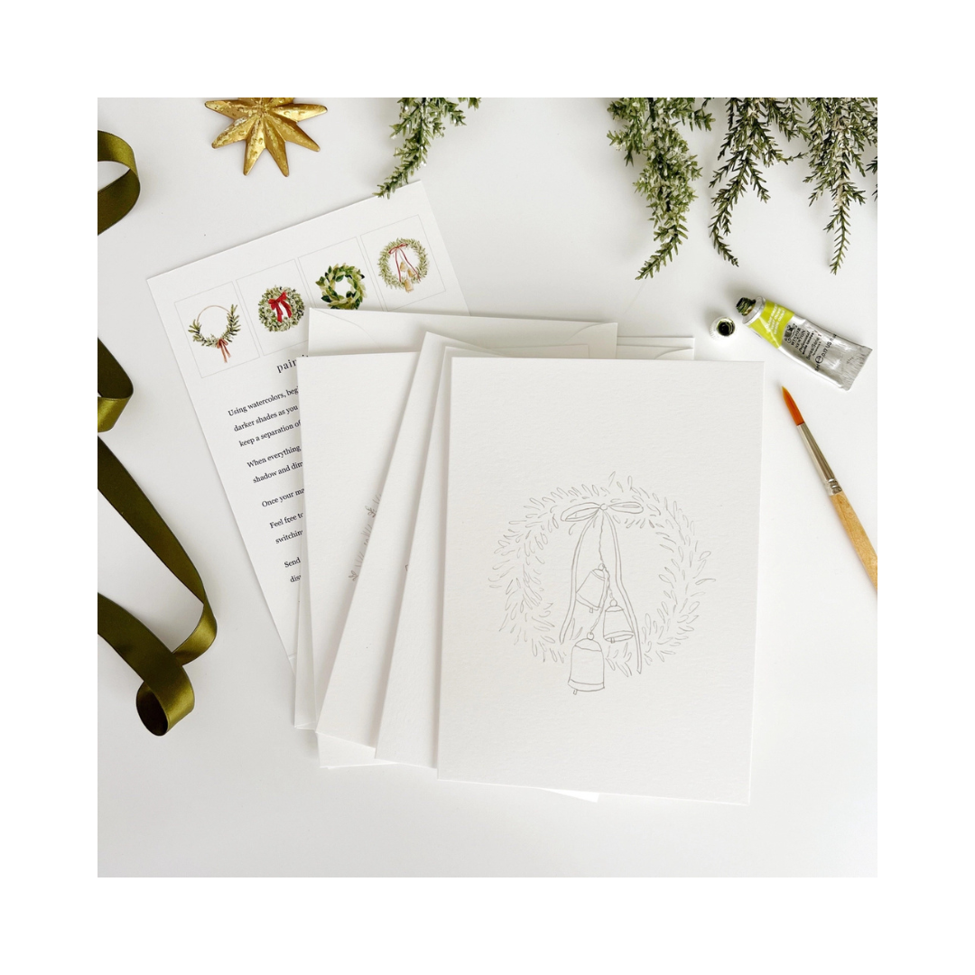 Wreaths Paintable Notecards