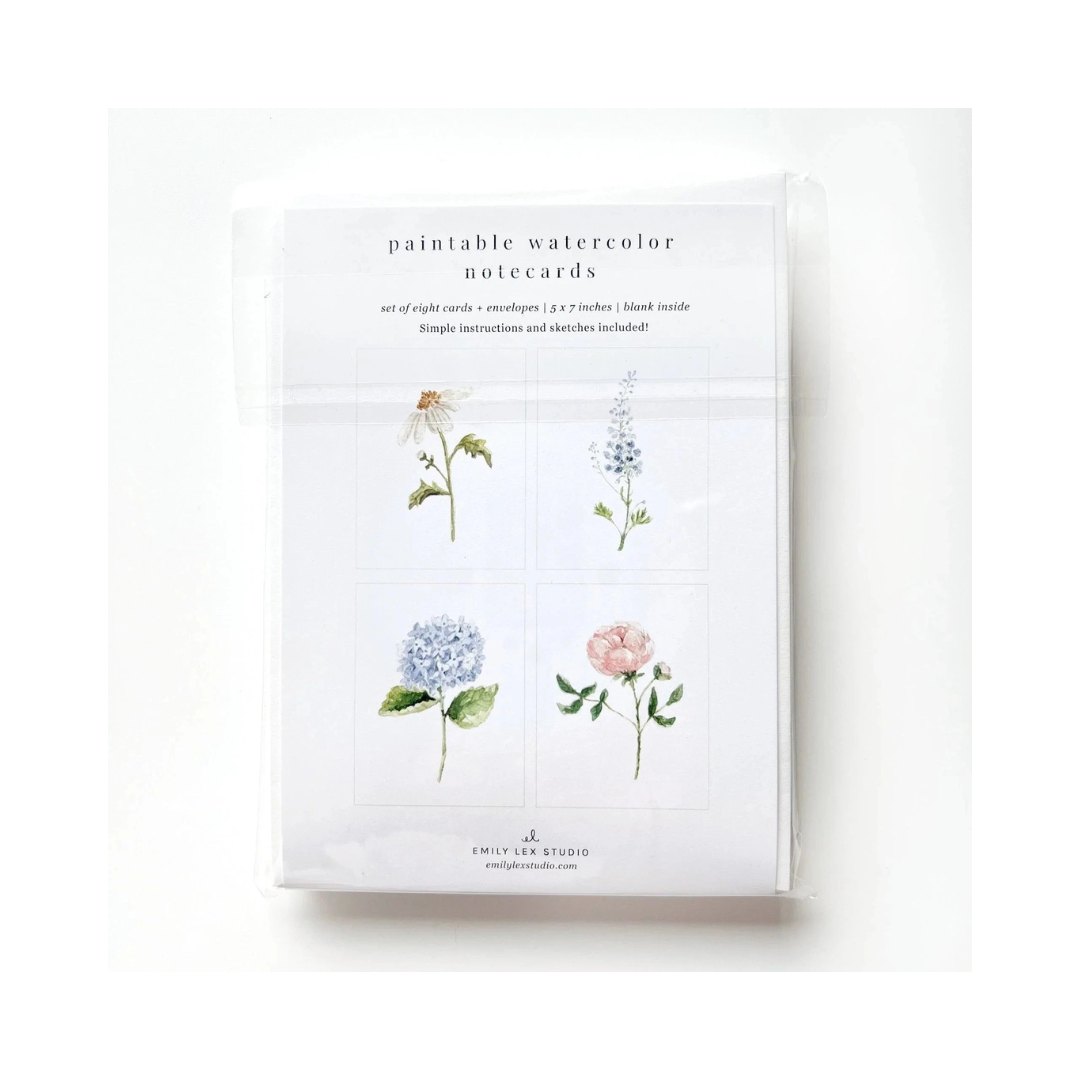 Garden Flowers Paintable Watercolor Notecard Set