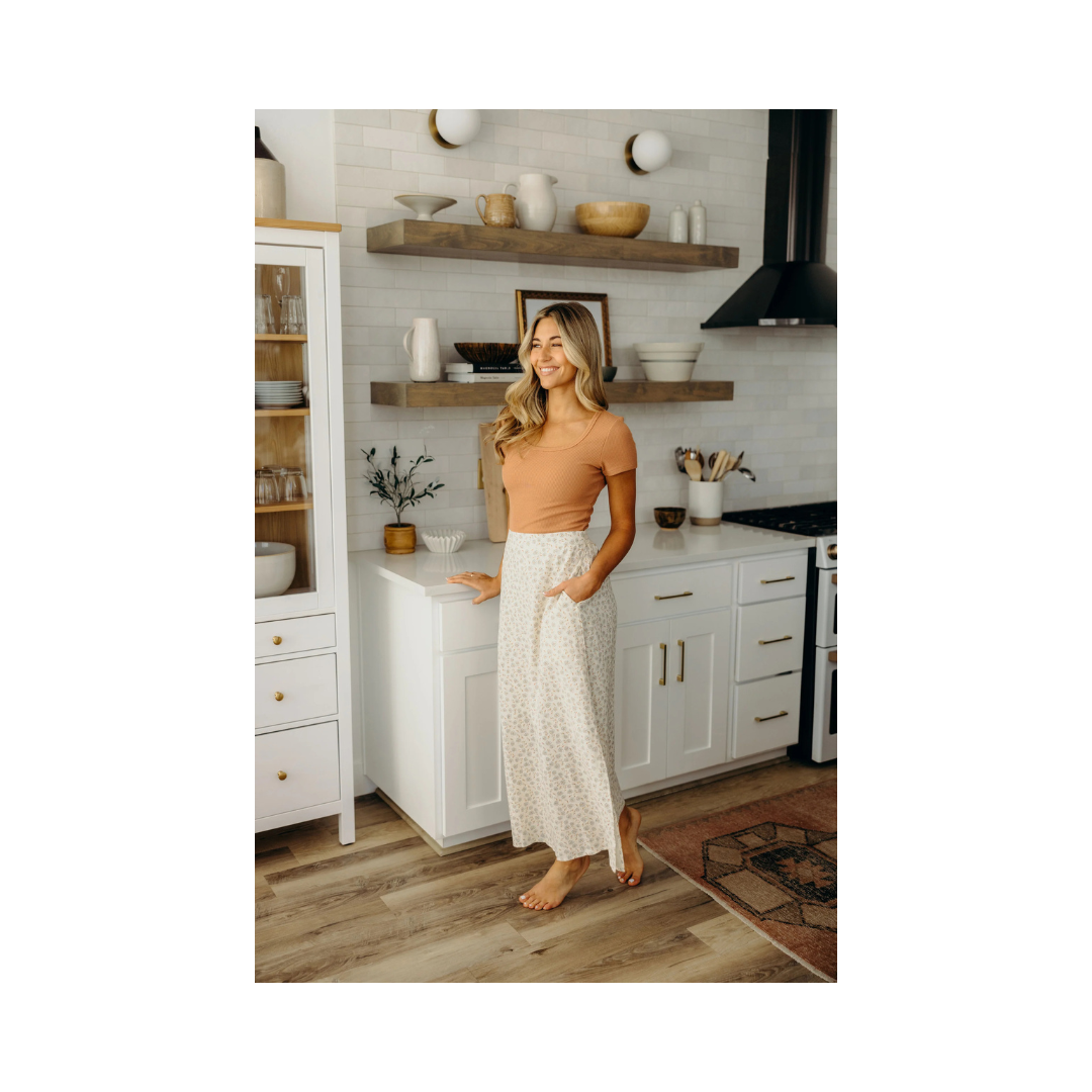 Blue Origami Cotton Slip Skirt