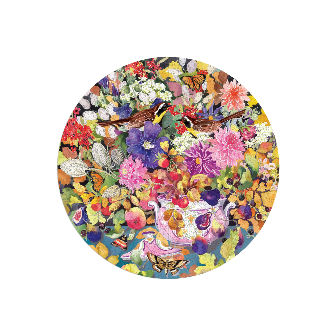 Autumn Bouquet 500 Piece Round Puzzle