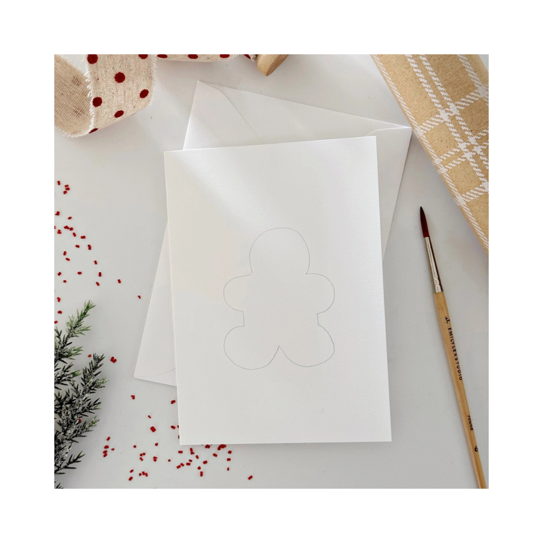 Gingerbread Paintable Notecards