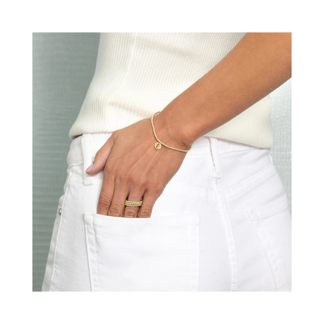 Gold Respect "B Disc" Classic Bracelet, 2mm