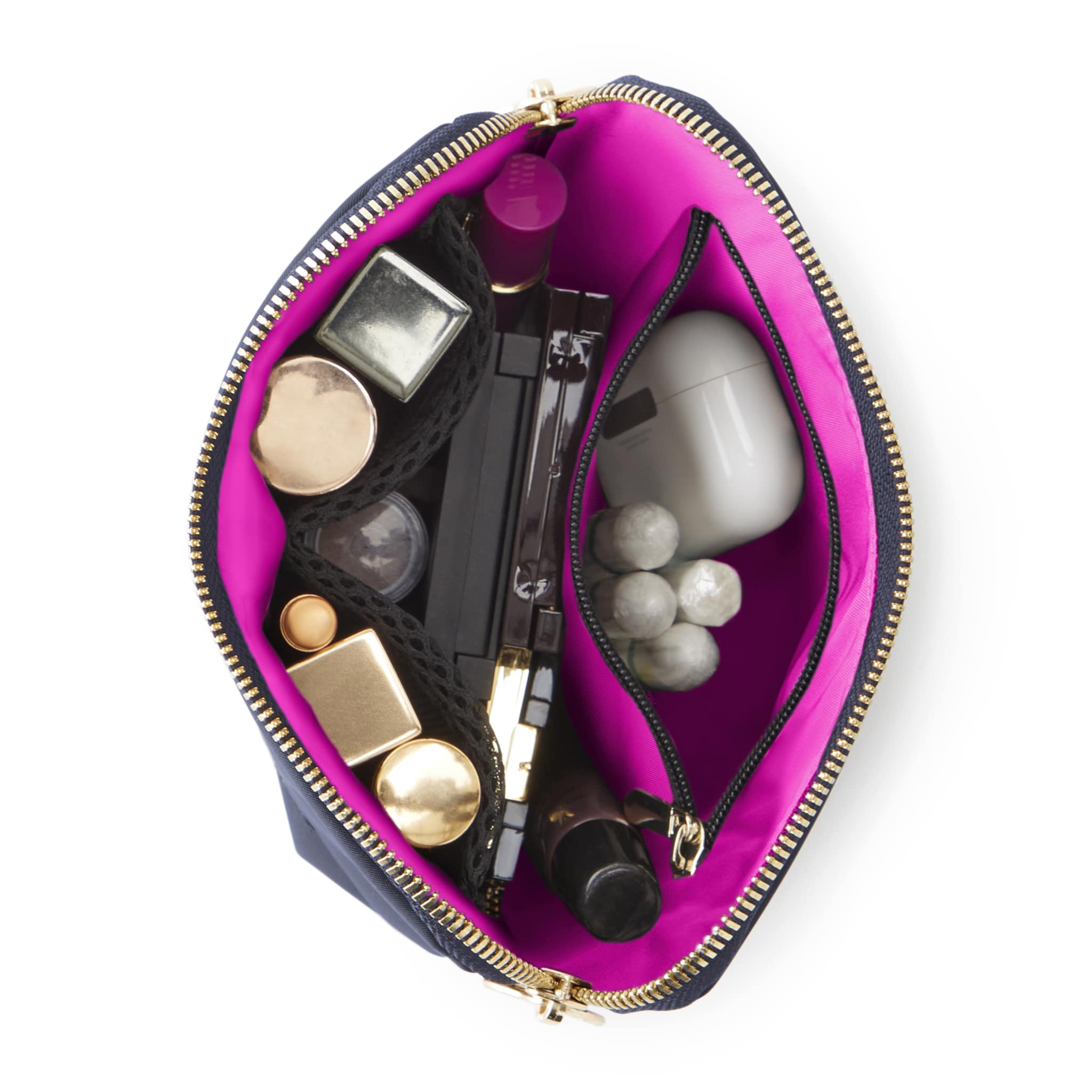 Everyday Makeup Bag - Machine Washable Small Cosmetic Bag, : Black/Leopard / Nylon / Everyday Makeup Bag