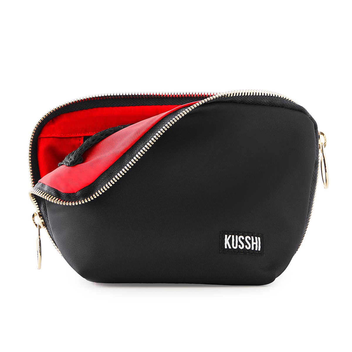 Everyday Makeup Bag - Machine Washable Small Cosmetic Bag, : Black/Pink / Nylon / Everyday Makeup Bag