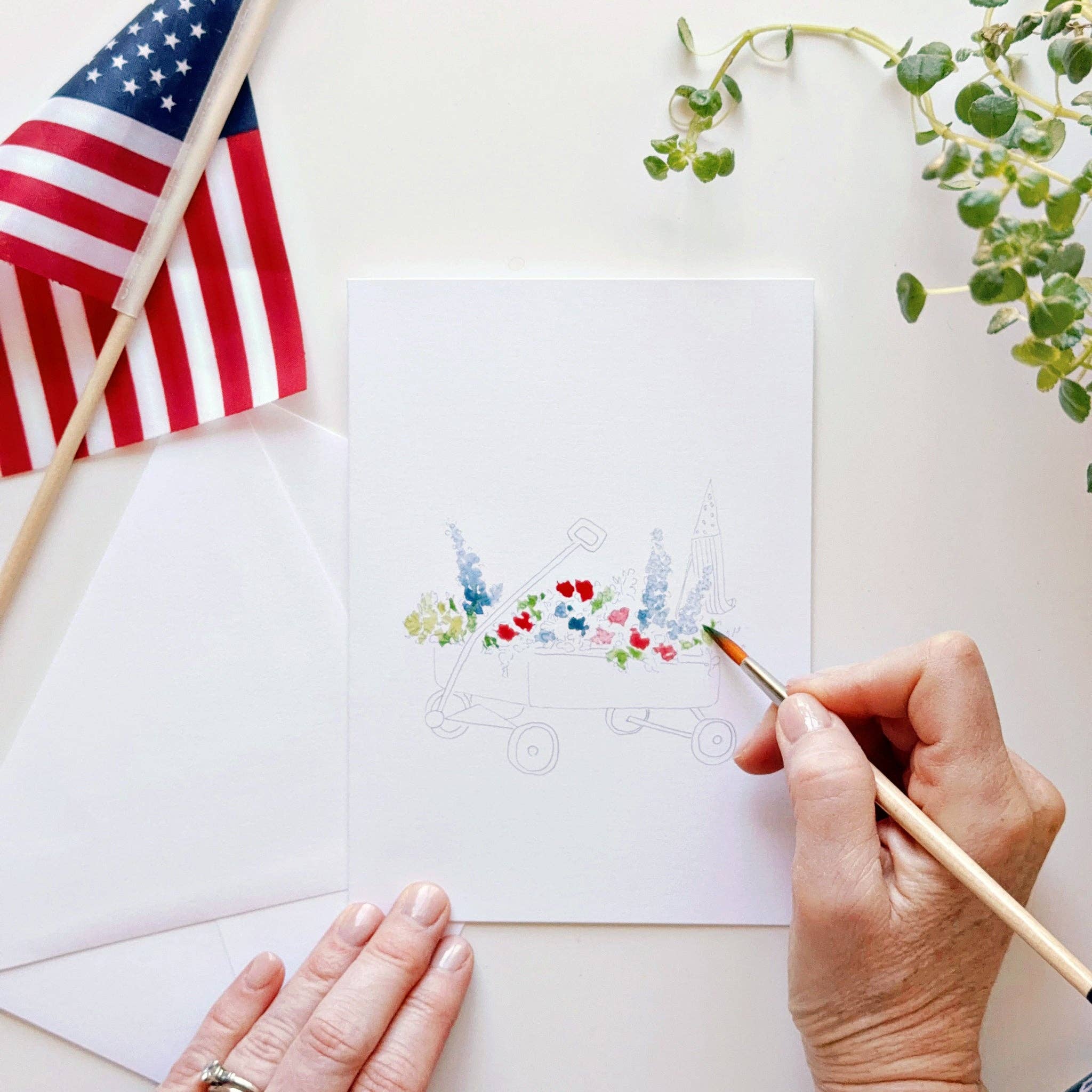 Americana paintable watercolor notecard set