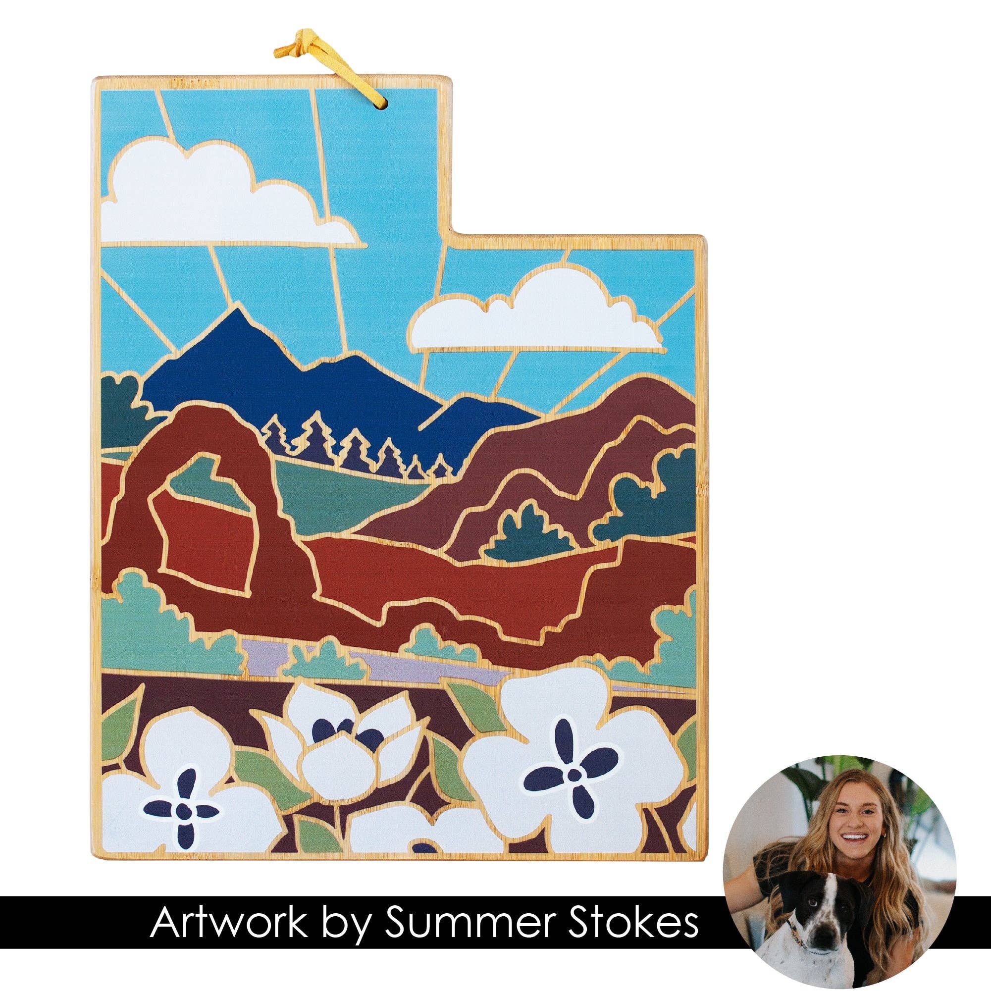 Utah Cutting Board with Artwork by Summer Stokes