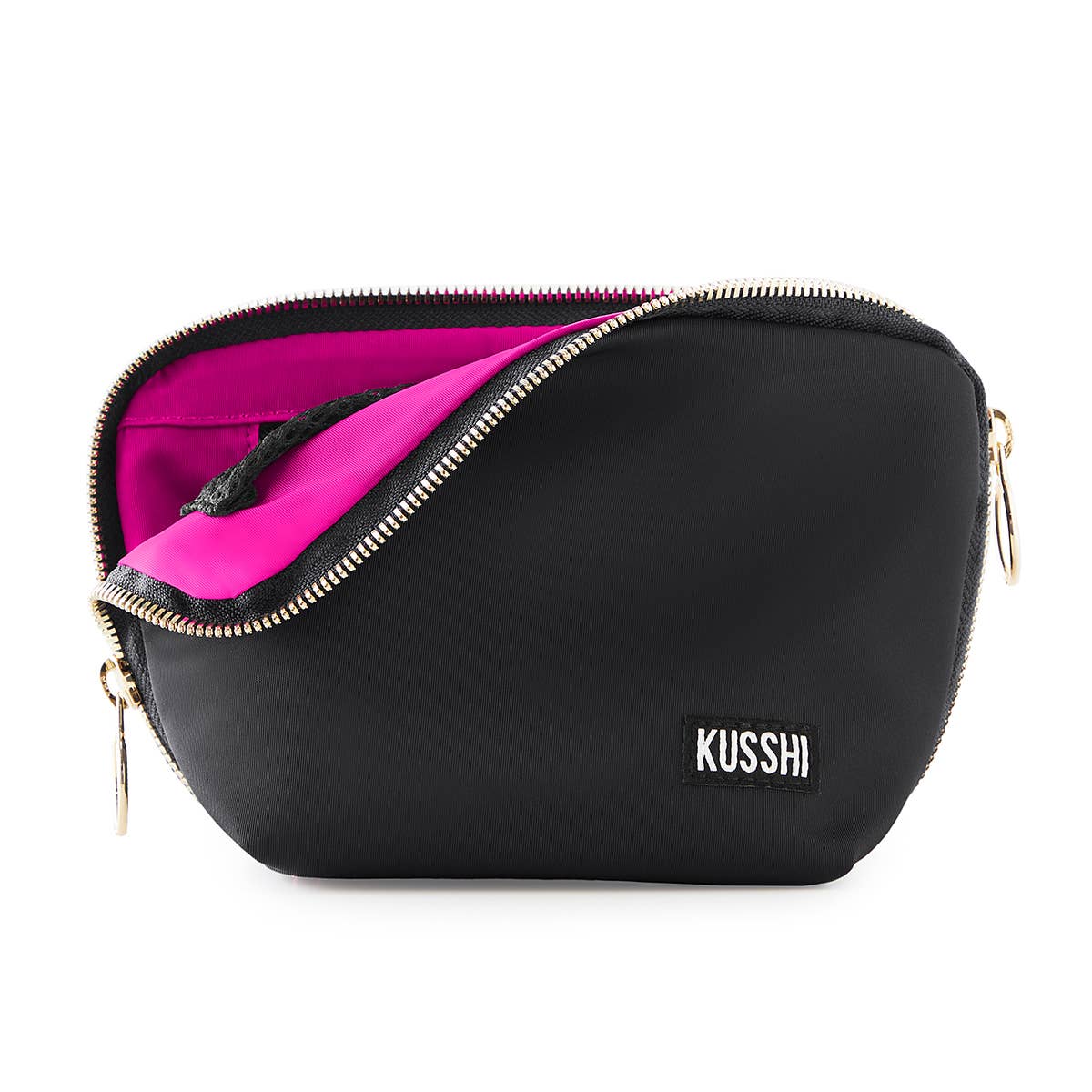 Everyday Makeup Bag - Machine Washable Small Cosmetic Bag, : Black/Pink / Nylon / Everyday Makeup Bag