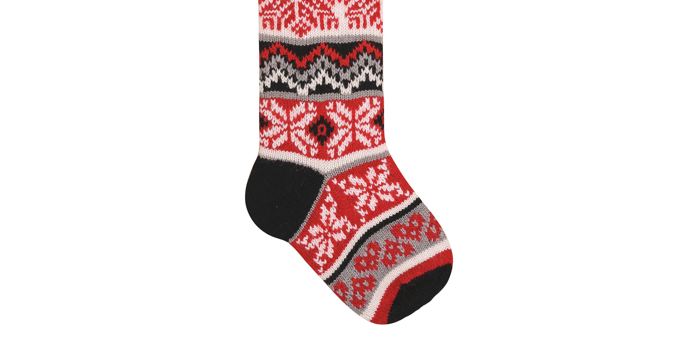 Christmas Winter Gray Knit Stocking