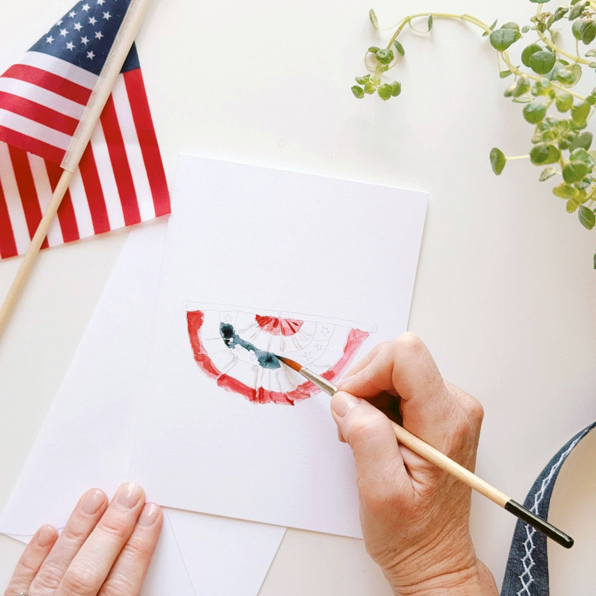 Americana paintable watercolor notecard set