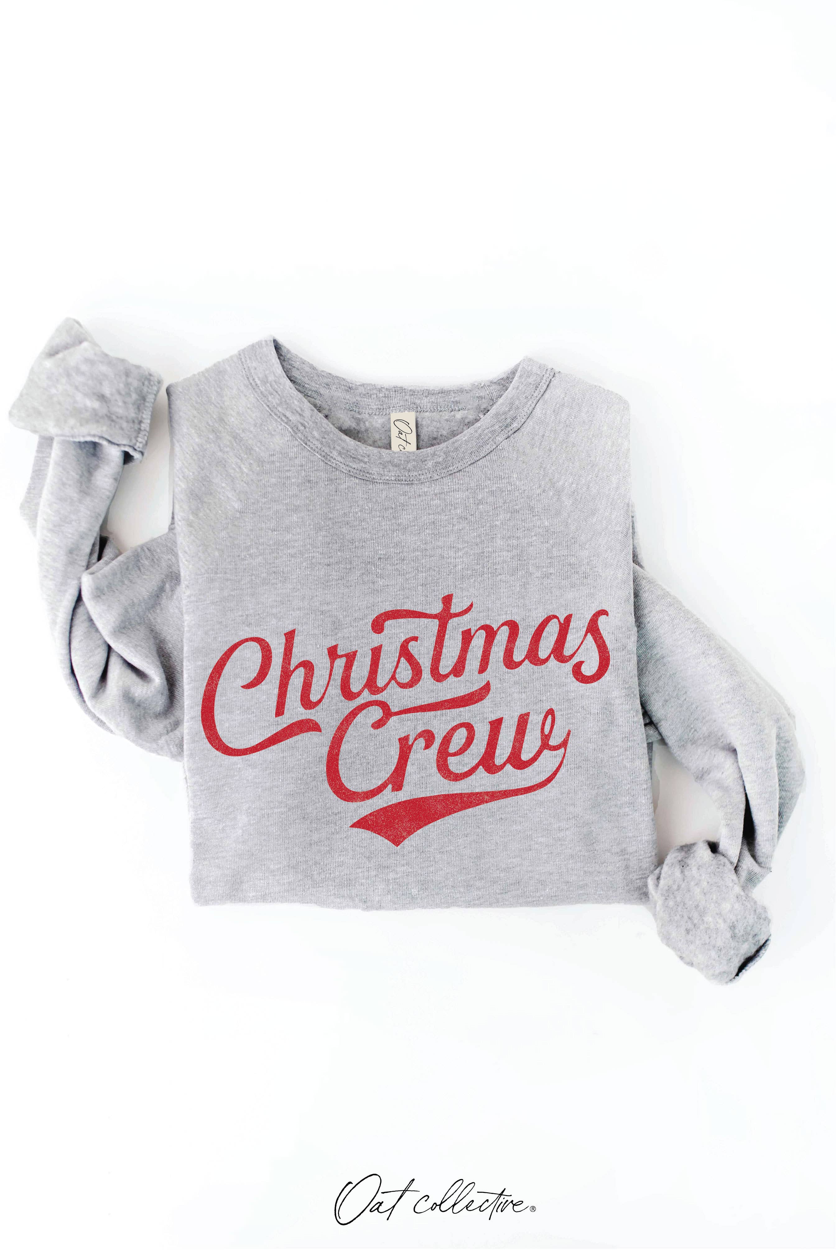 CHRISTMAS CREW Graphic Sweatshirt : HEATHER DUST / L