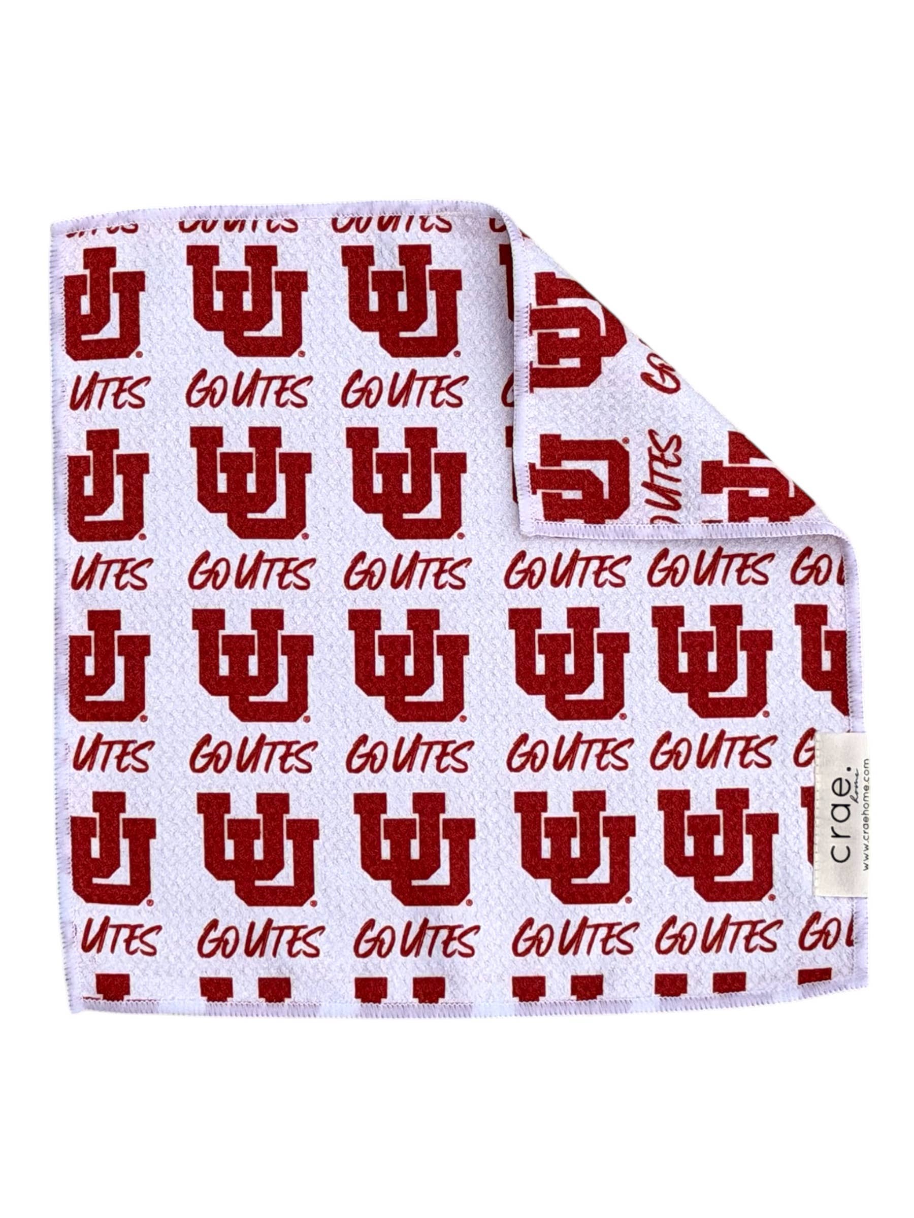 Ute Nation: Double-Sided Washcloth: White/Red / Washcloth (12x12 in)