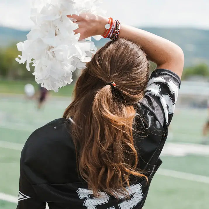 "Game Day" Red/White/Black Hair Bracelets: Large