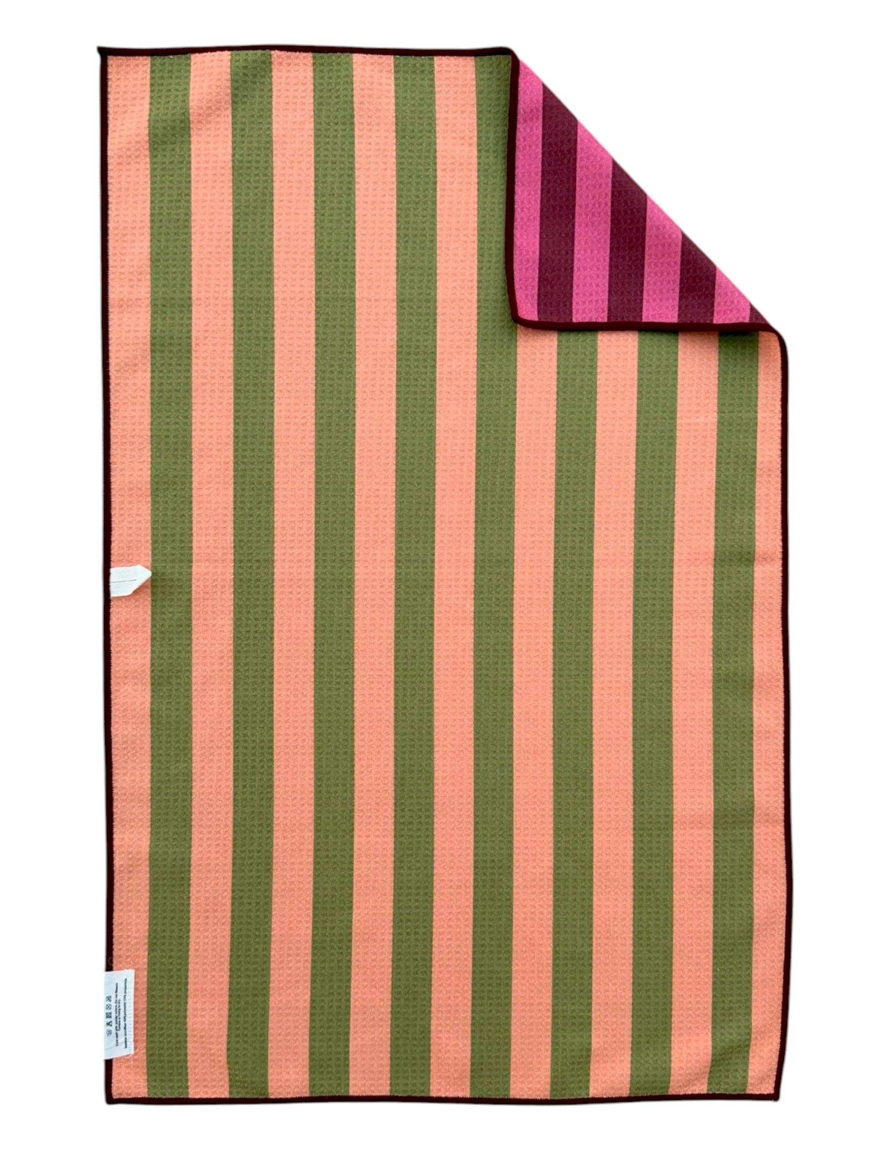 Pam: Reversible Hand Towel: Pink/Yellow / 19x29in