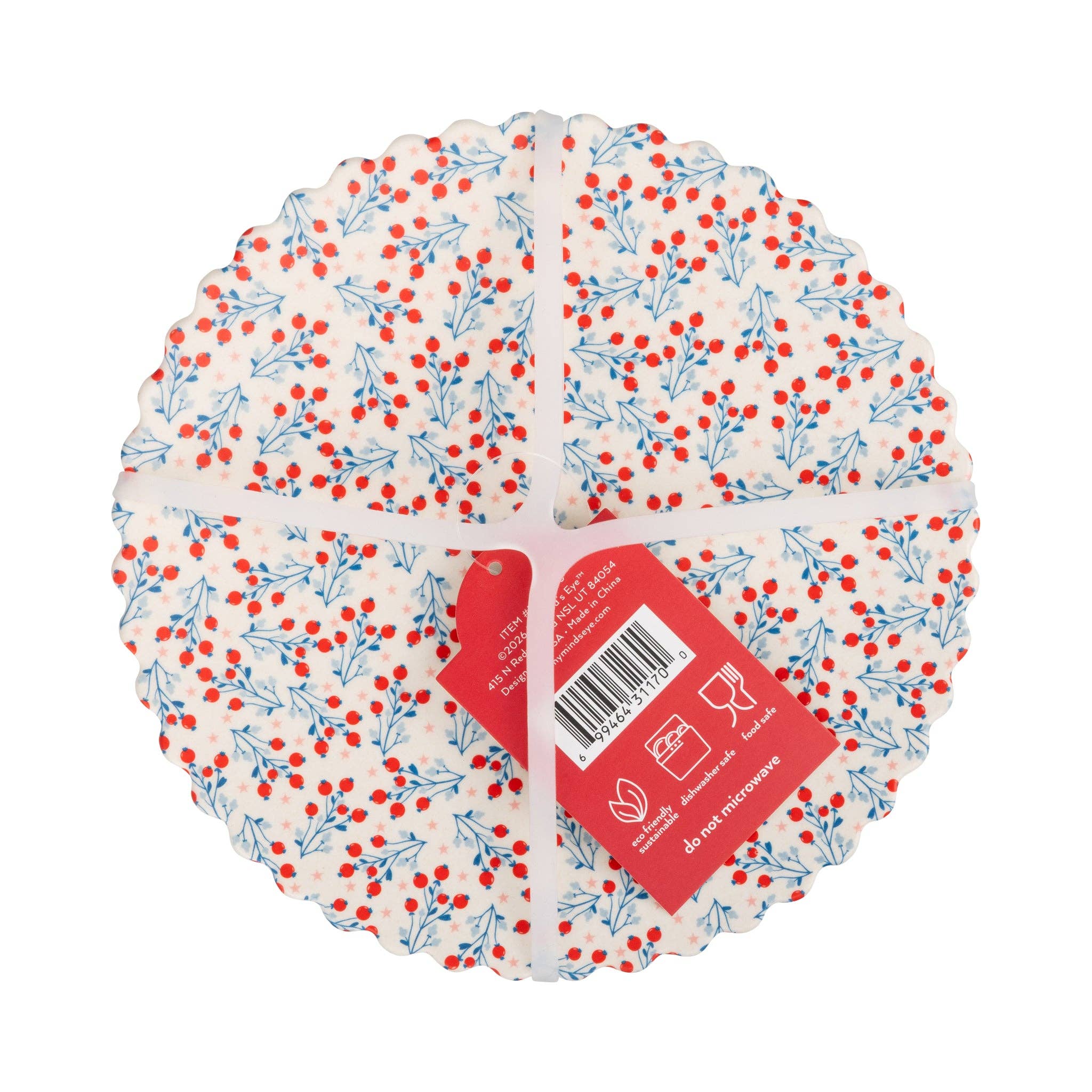 FLO1240 - Floral Bamboo Paper Plate Set