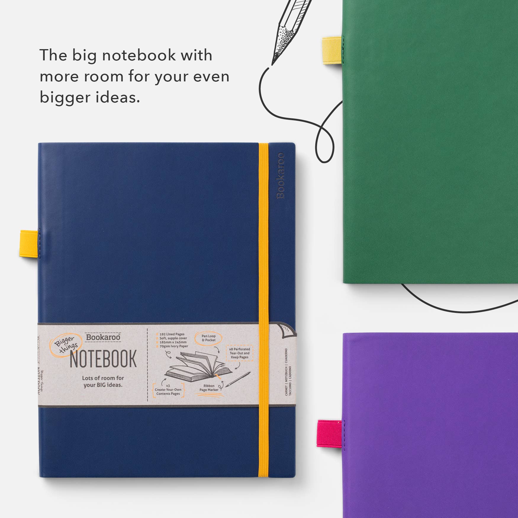 Bookaroo Bigger Things Notebook: Charcoal