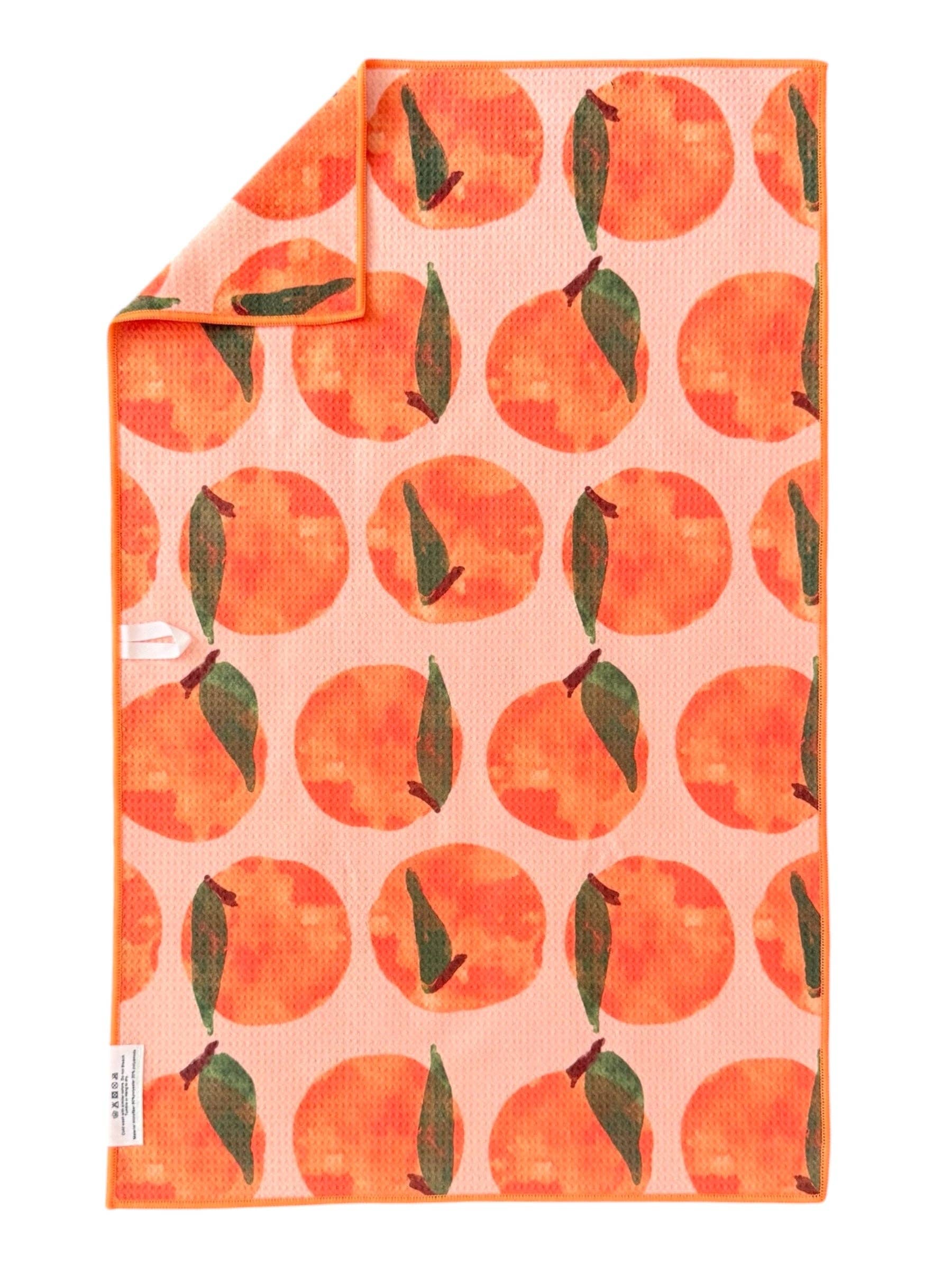 Orange Moons: Double-Sided Hand Towel: Orange / 17x27 in / Hand Towel