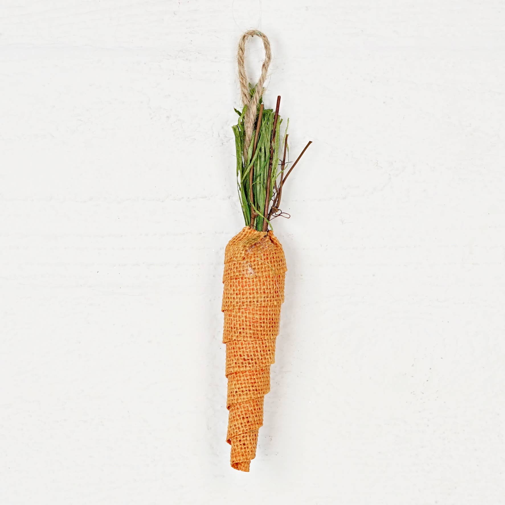 ISB68980- Burlap Carrot Ornament 8" x 1.5" size