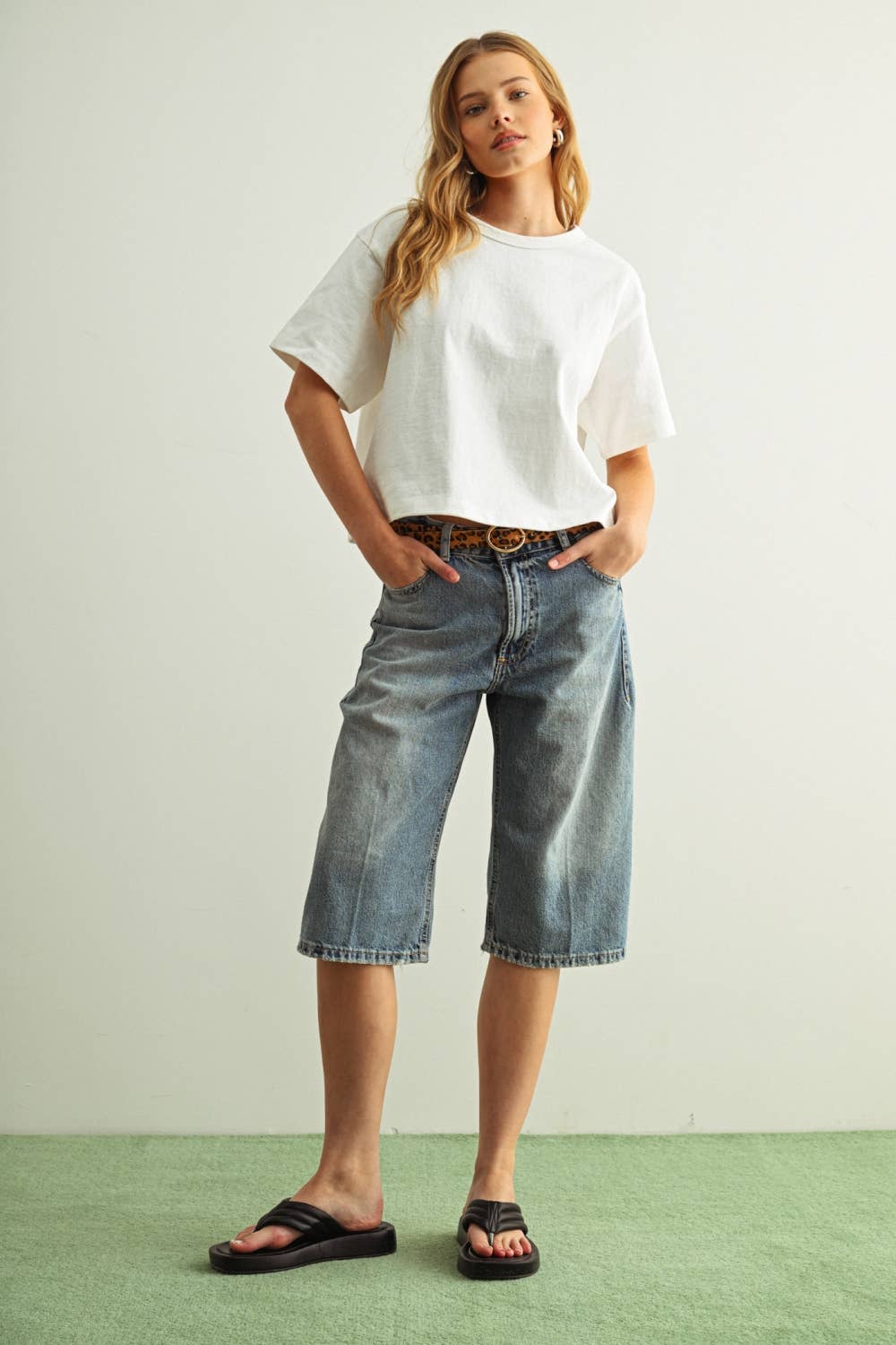 ET6399   SHORT SLEEVE LINEN KNITTED TOP: WHITE / M