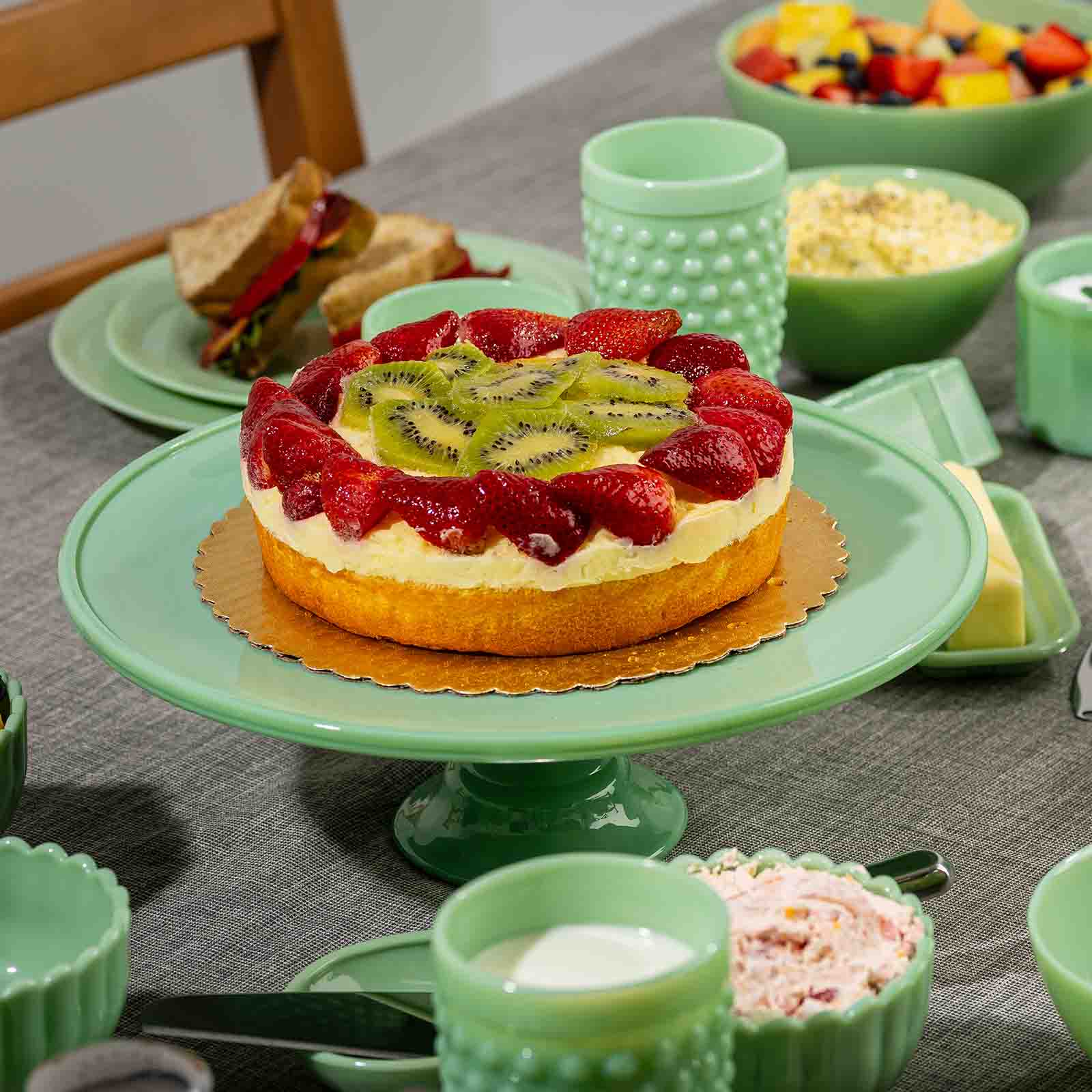 Jadeite Glass Collection Cake Stand
