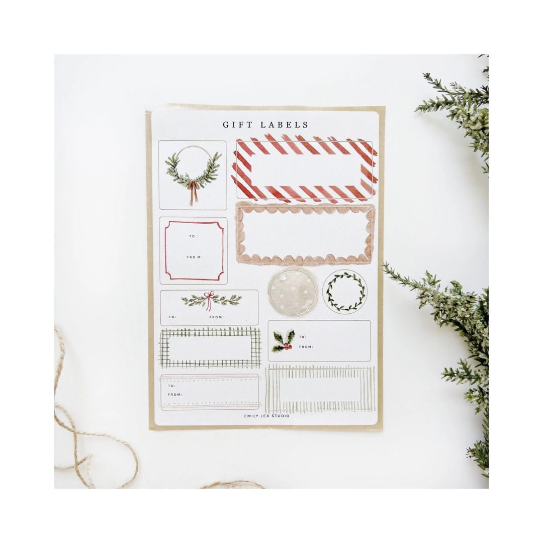 Gift Label Sticker Sheets