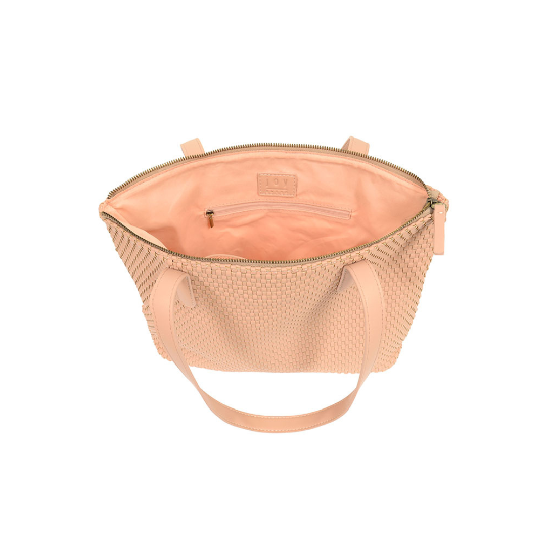 Blush Shelly Woven Tote Bag