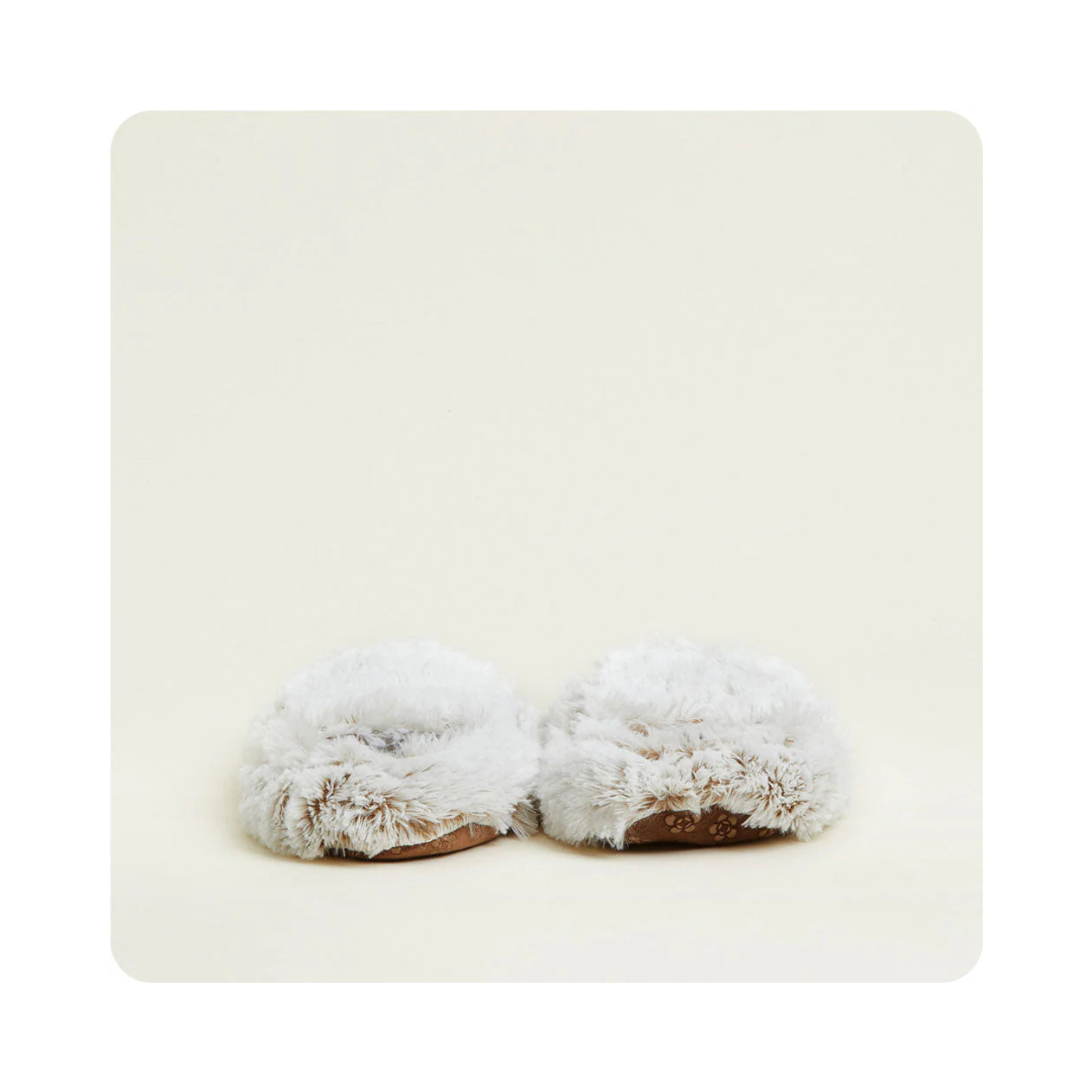 Warmies Brown & Gray Marshmallow Microwavable Slipper Size 6-10