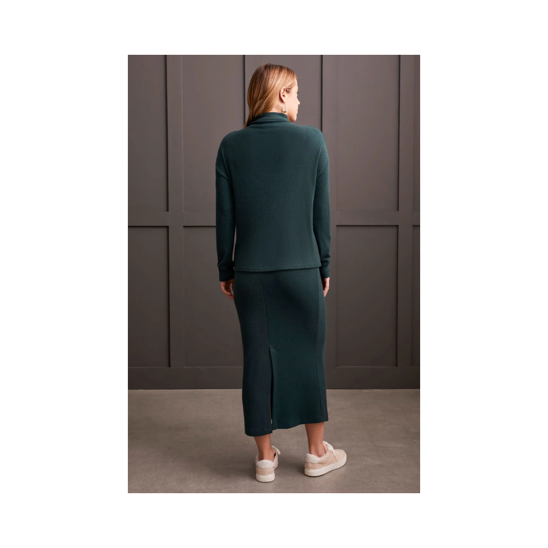 Alpine Green Loose Fit Funnel Neck Top