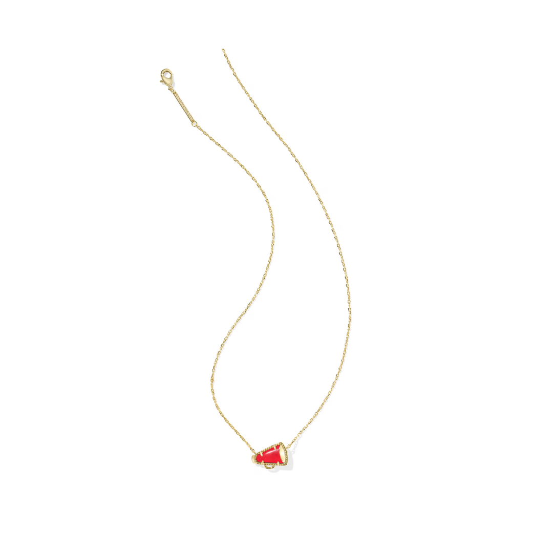 Cheer Gold Short Pendant Necklace in Red Illusion