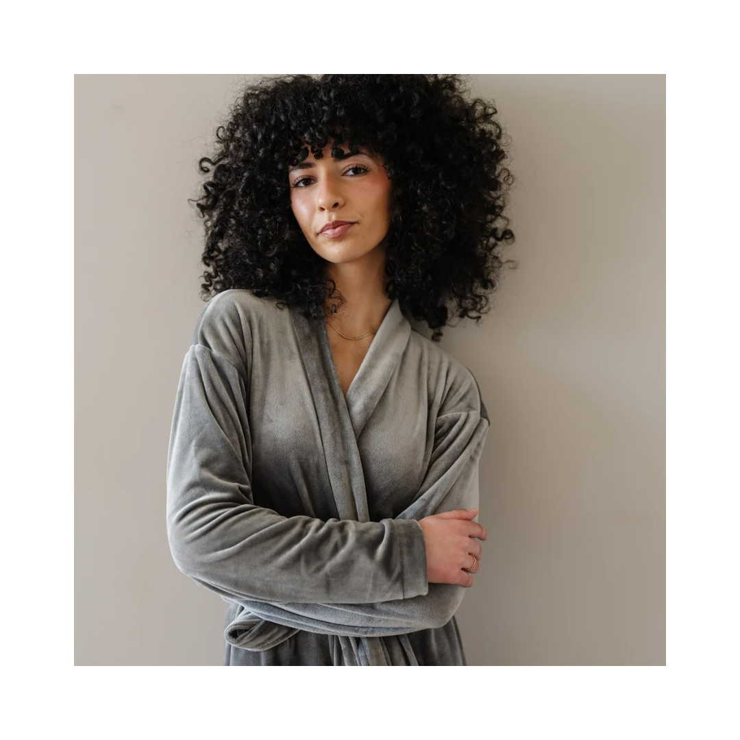 Charcoal Minky Stretch Robe