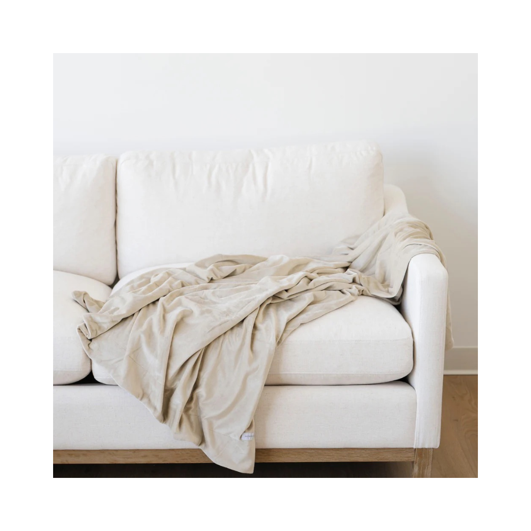 XL Minky Stretch Throw, Brown Rice