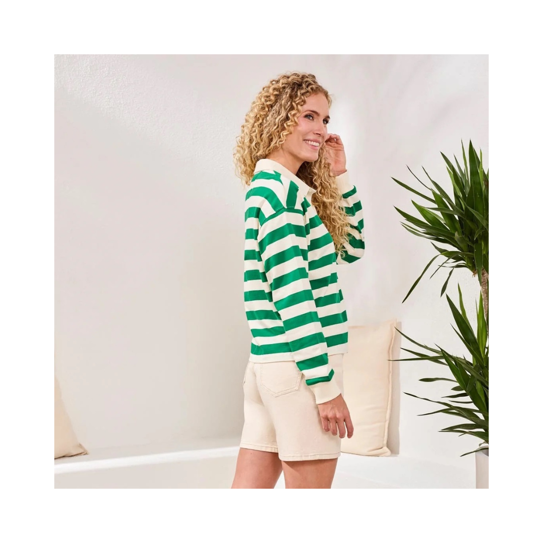 Green Rugby Polo Top
