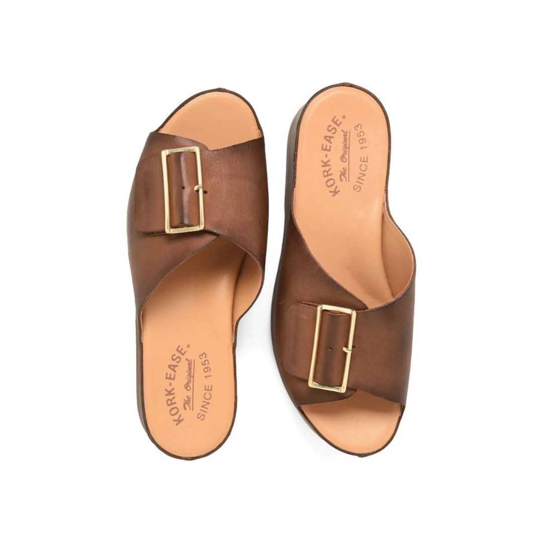Brown York Platform Slide Sandal