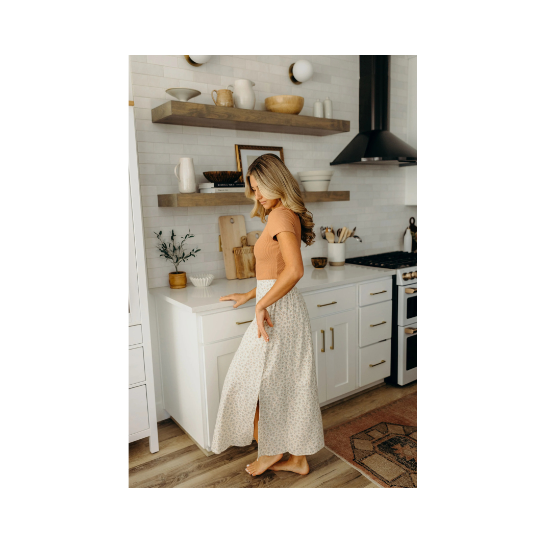 Blue Origami Cotton Slip Skirt