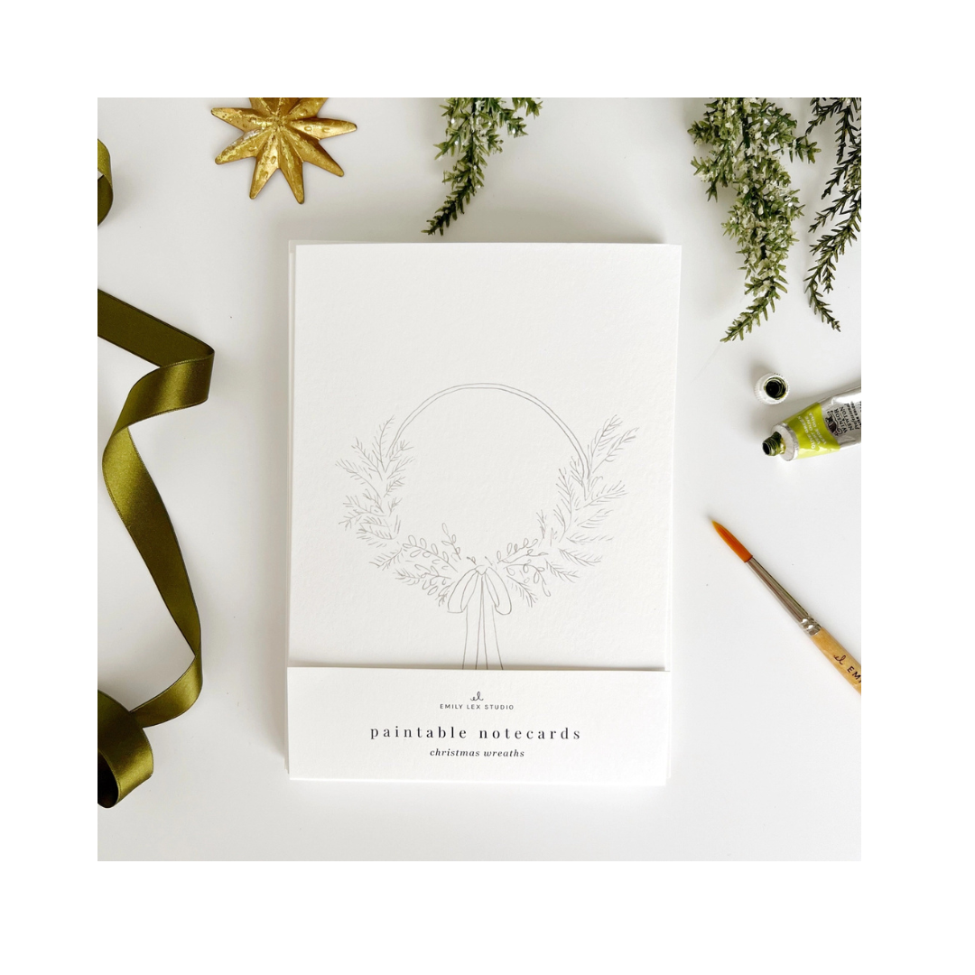 Wreaths Paintable Notecards
