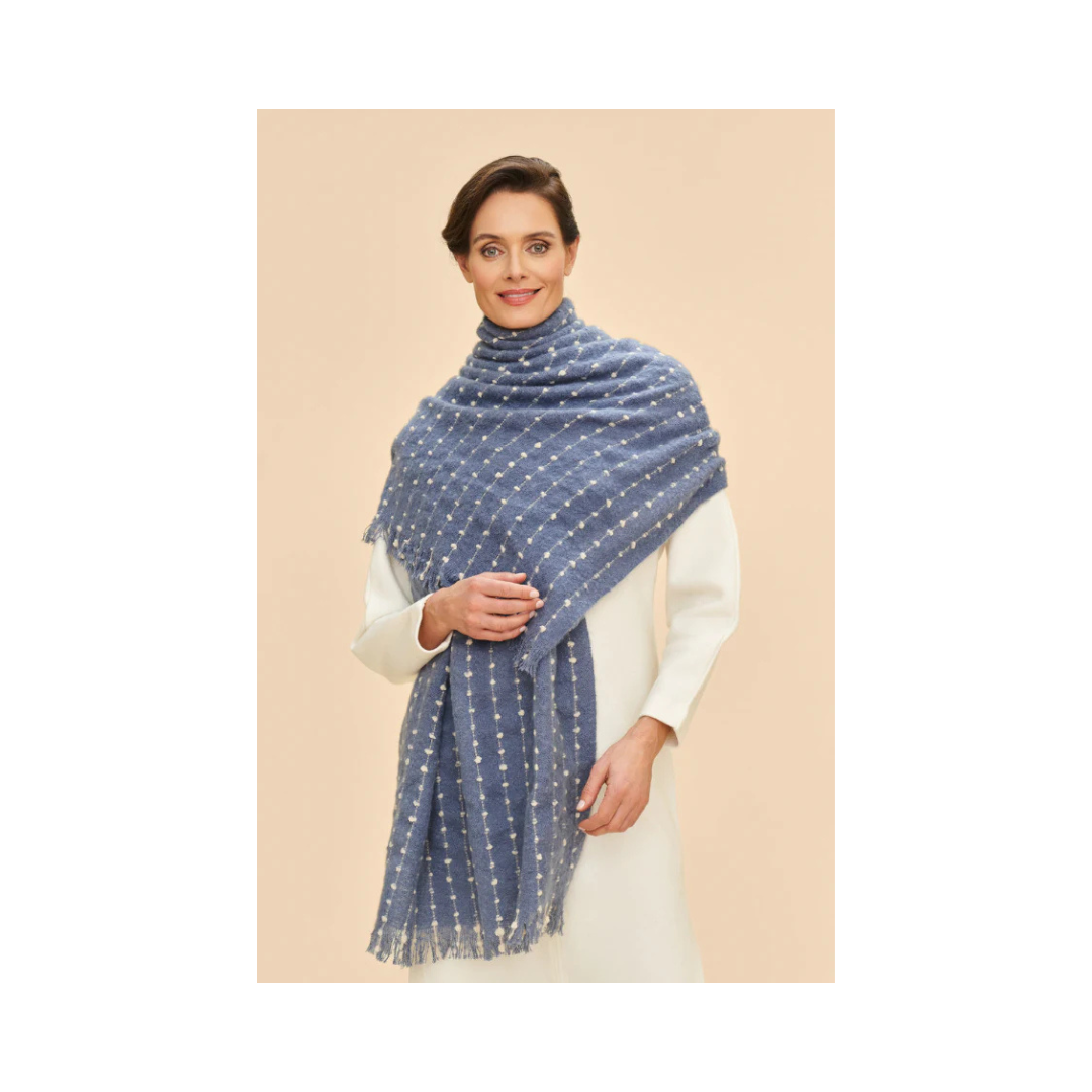 Denim Dotted Dakota Cosy Scarf DAK2