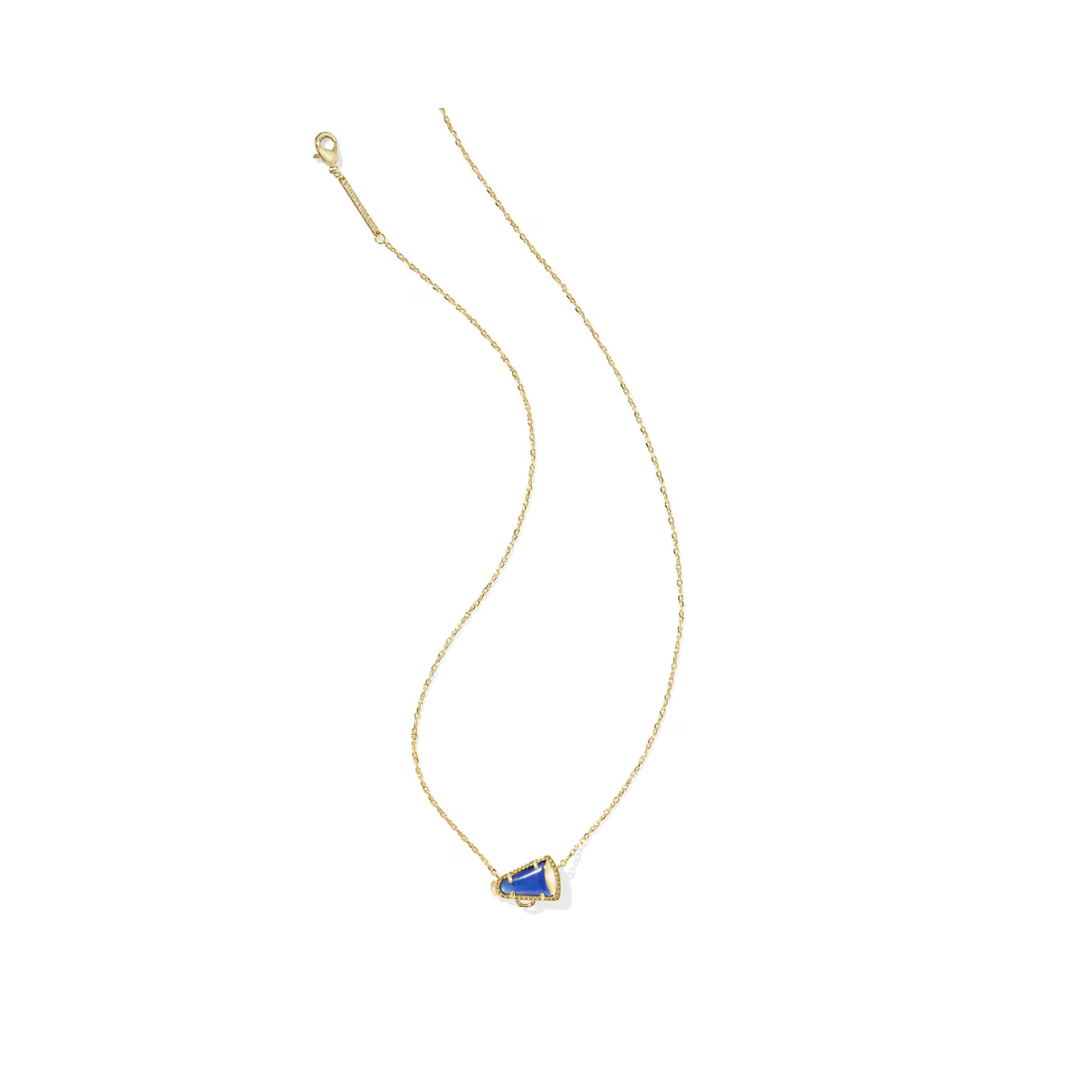 Cheer Gold Short Pendant Necklace in Cobalt Illusion