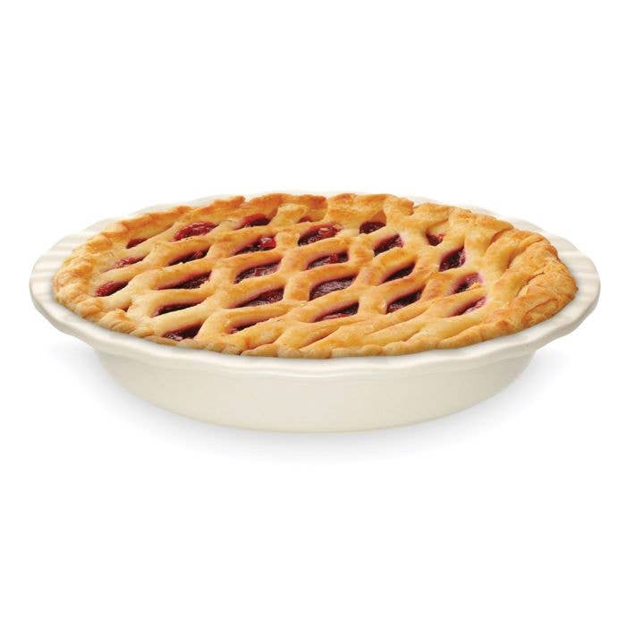 9.5" Ceramic Pie Plate with Scalloped Rim