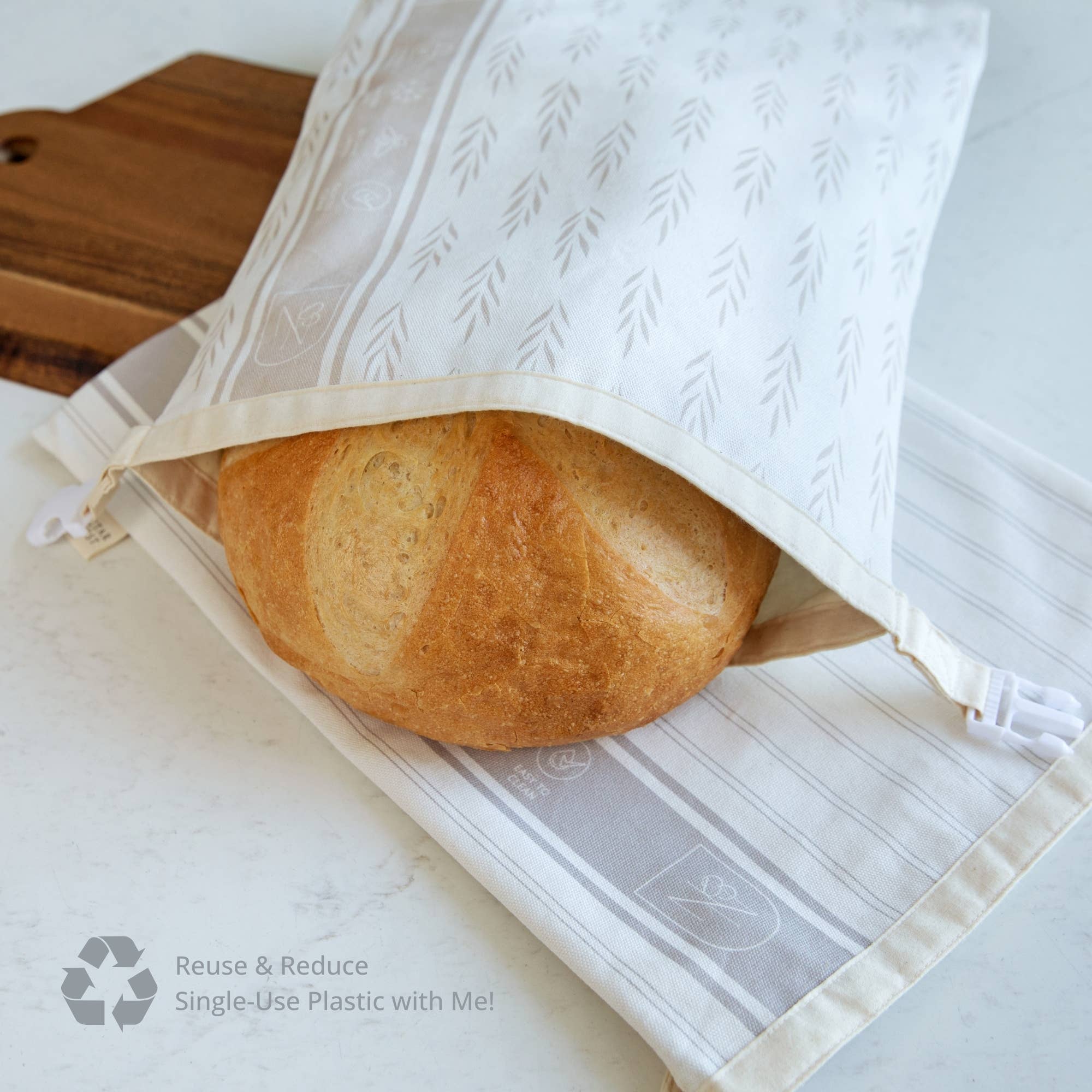 Reusable Beeswax Bread Bags for Homemade Bread - 2 Pack