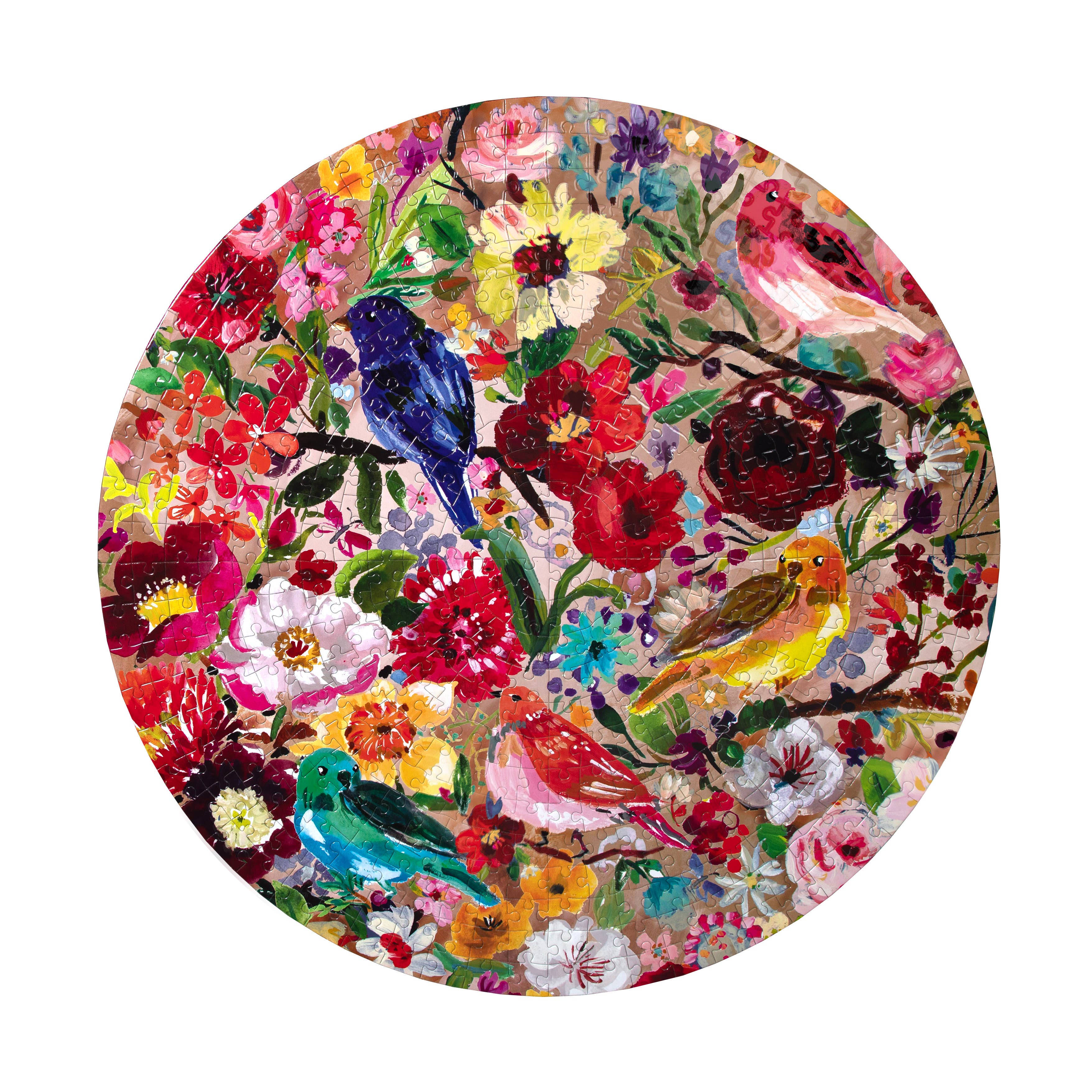 Birds and Blossoms 500 Piece Round Puzzle