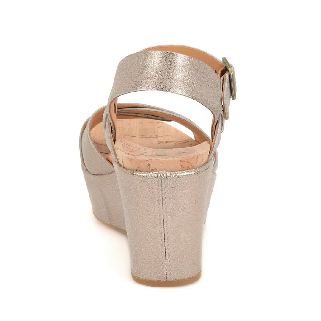 Gold Cork Ava Wedge Sandal