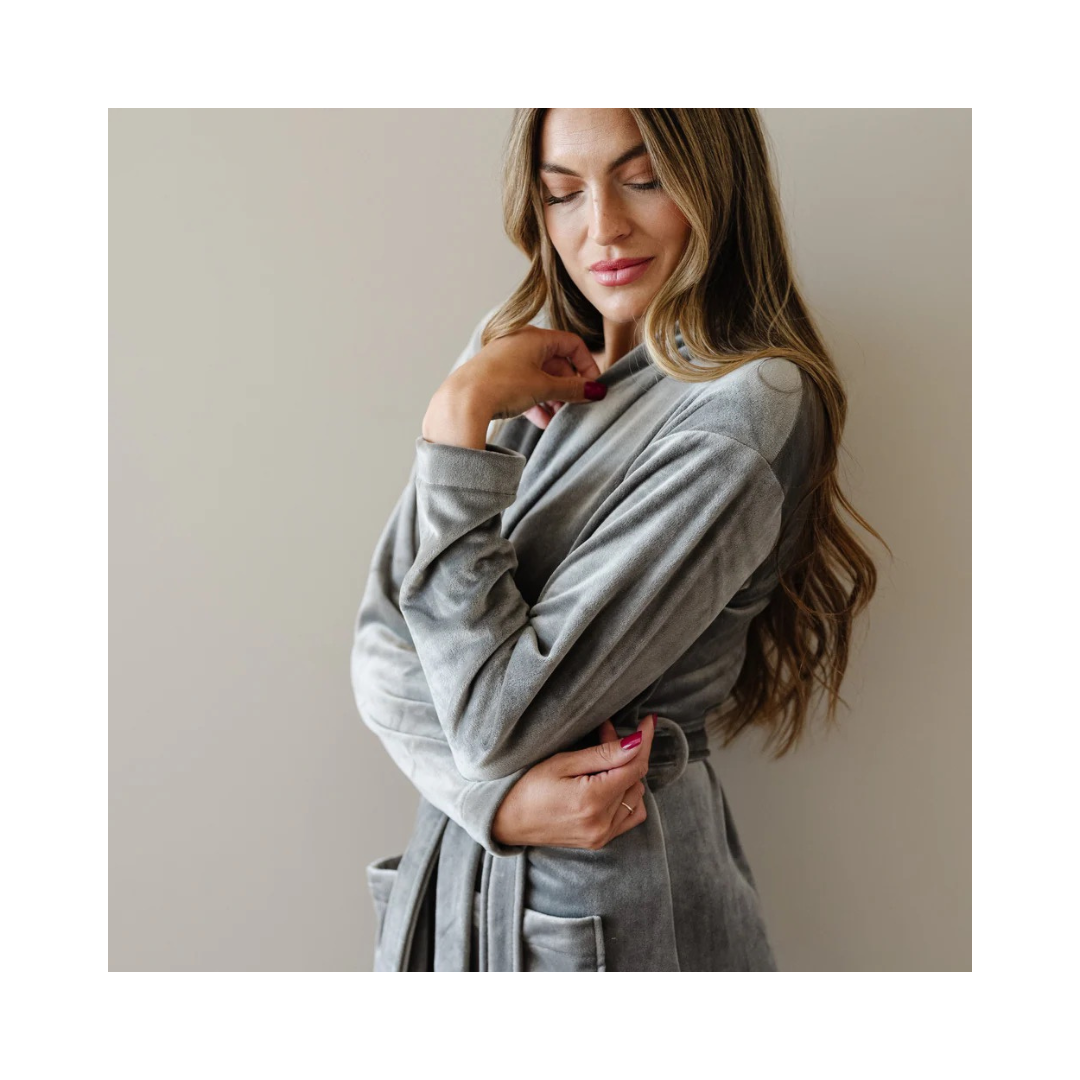 Charcoal Minky Stretch Robe