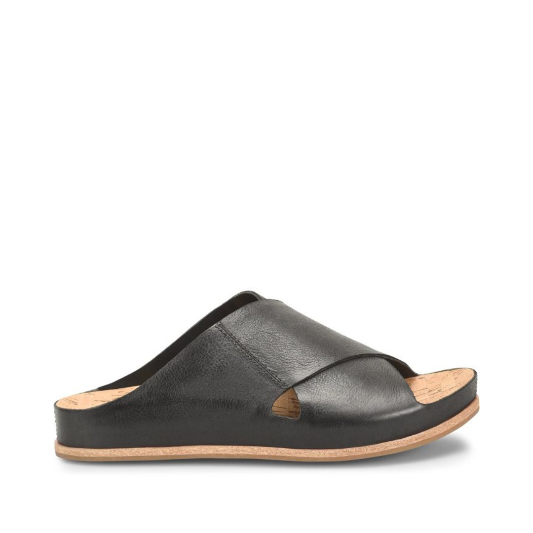 Tutsi Dual Band Slip On Sandal in Black