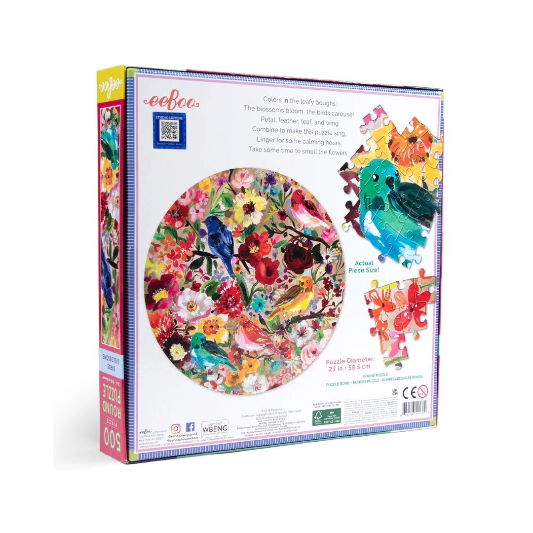 Birds & Blossoms 500pc Round Puzzle