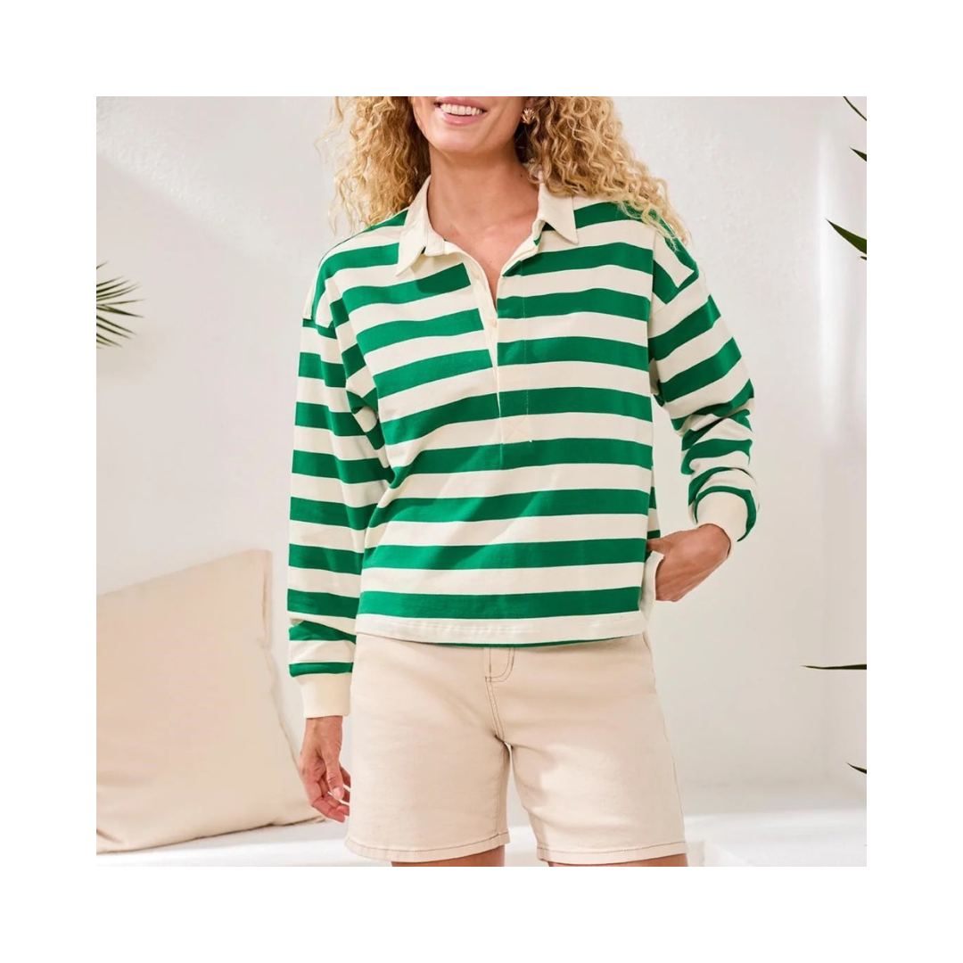 Green Rugby Polo Top