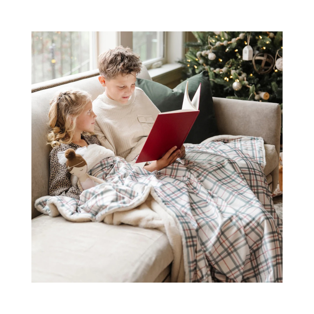 Holiday Plaid Minky Lush Throw Blanket