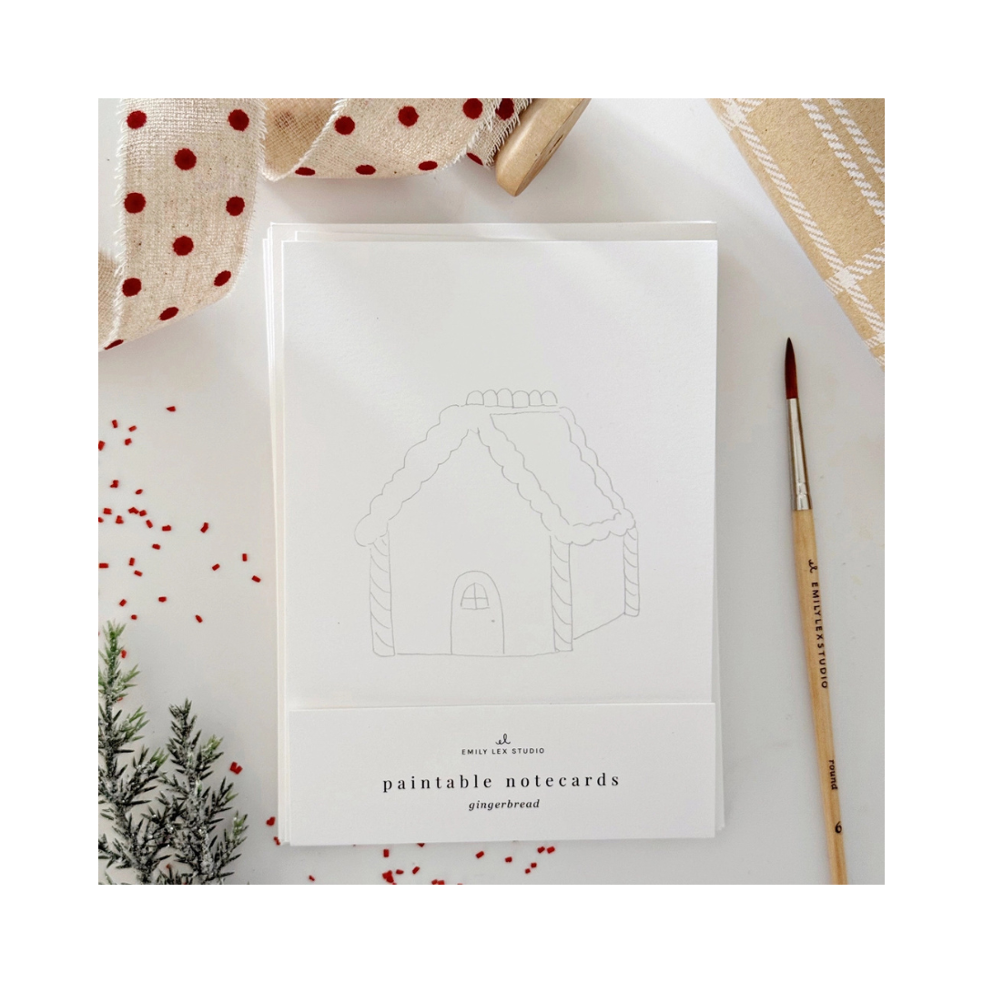 Gingerbread Paintable Notecards