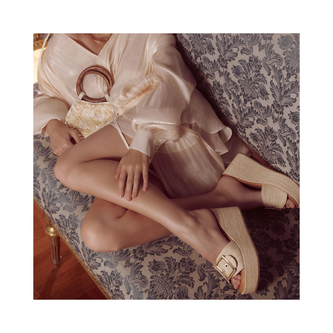Jillian Natural Raffia Wedge Sandal